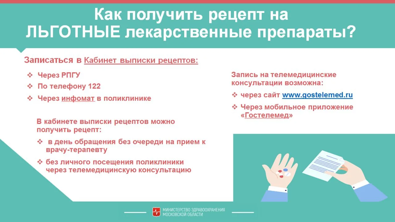 Для жителей Люберец в поликлиниках работают кабинеты льготной выписки лекарств