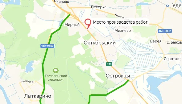 С 22 апреля по 1 мая на трассе М-5 «Урал» в поселке Люберец ограничат движение