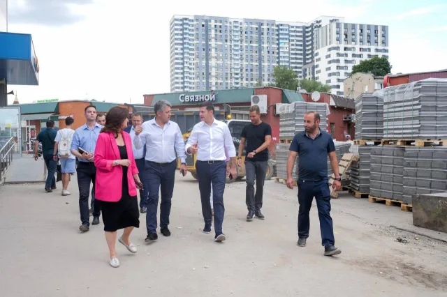 Владимир Волков: готовность благоустройства территории возле станции «Люберцы-1» составляет 70%