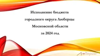 Публичные слушания «Об исполнении бюджета городского округа Люберцы за 2024 г.»