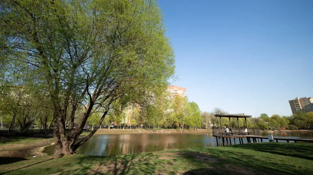 Устройство тропиночной сети и велодорожек вокруг прудов завершили в парке Люберец